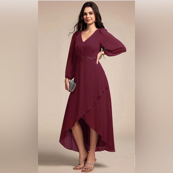 NWT Ever Pretty Maryam Women's Burgundy Evening Dress Sz 12 - Picture 1 of 6